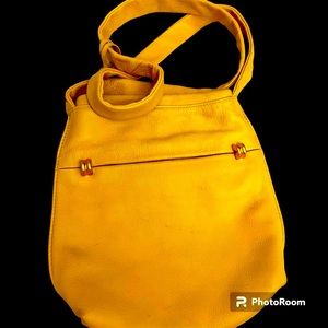 Americana By Sharif Vintage Camel Tan Leather Bucket Crossbody Like New